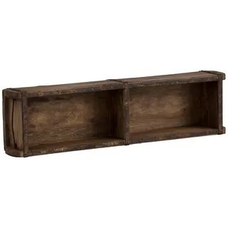 Wandregal Ziegelform 2er Dekokiste Wanddekoration Wandboard Altholz Holzkiste