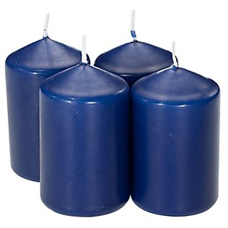 Stumpenkerzen "Mini", dunkelblau, 6 x 4 cm, 4 Stück