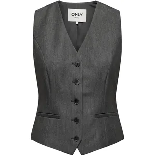 ONLY Damen Weste ONLIris-Hattie Anzugsweste Büro Business Damenweste einreihig 15331287 Dark Grey Melange 40 - 40