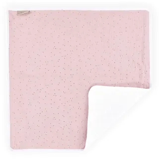 KraftKids Wickeltischunterlage Musselin goldene Punkte auf Rosa, Windelmatte aus 100% Baumwolle, wasserundurchlässige Reise-Wickelunterlage