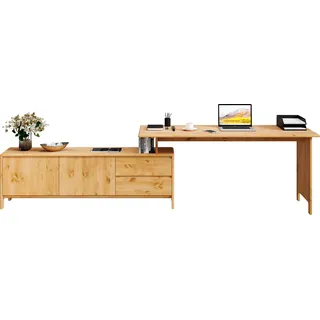 OTTO home Eckschreibtisch Luven Kiefer naturbelassen / Beige