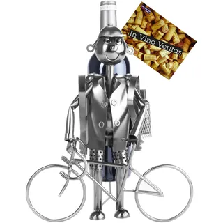 BRUBAKER Wein Flaschenhalter Fahrradfahrer Metall Skulptur mit Geschenkkarte