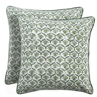 CPC Dekokissenbezüge für Couch, dekorative Couchkissen für Wohnzimmer, 100% Baumwolle, Boho, süße Outdoor-Kissen, Blumenkissenbezüge oder adrette Überwürfe - Moosgrün