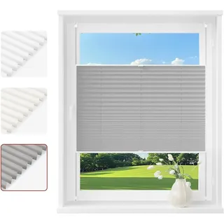 Woltu Plissee 85 x 220 cm grau