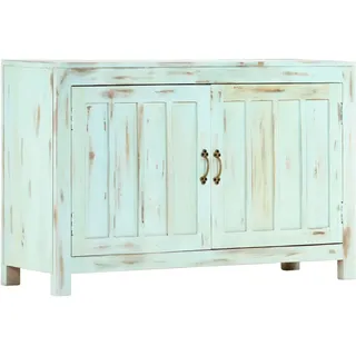 Sideboard Hellblau 110x35x70 Cm Massivholz Mango