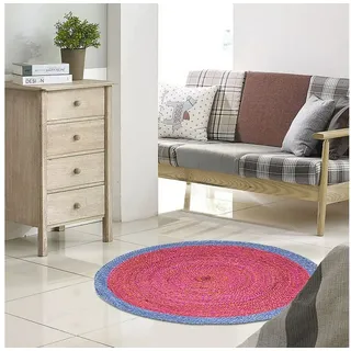 BURI Fußmatte Jute-Teppich rund 80x0,5cm Läufer Vorleger Wohnzimmerteppich Deko Brüc