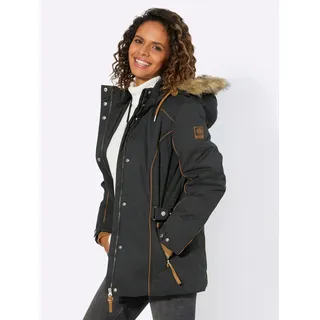 Steppjacke CASUAL LOOKS, Damen, Gr. 23, schwarz, 50% Polyester, 37% Baumwolle, 13% Polyamid, Kunstpelz:80% Polyacryl, 20% Polyester, unifarben, Jacken Steppjacke