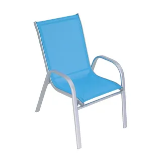 Hline Kinderstuhl aus Metall Kinder Gartenstuhl Sessel Stuhl stabil robust (1 Stück BLAU)