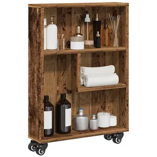vidaXL Aufbewahrungswagen Schmal Altholz-Optik 48x13x68 Holzwerkstoff