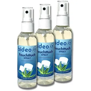 bideo® Feuchttuchspray 50ml - Hygienische Reinigung mit nur einem Sprühstoß auf das Toilettenpapier (50ml – 3er Set)