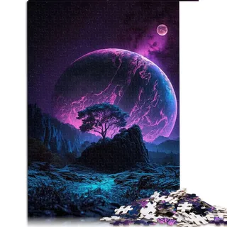 1000 Teile Puzzle Neon Planet Puzzles für Erwachsene Holzpuzzle Family Entertainment Toys (Größe 50x75cm)