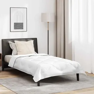 Bettdecke mit Kissen Weiß 155 x 200 cm Mikrofaser - Weiß
