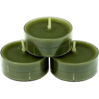 nk Candles 20 dänische Teelichter farbig durchgefärbt ohne Duft (farngrün)
