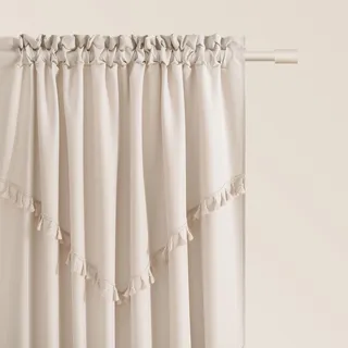 ROOM99 Vorhang mit Kräuselband Chloe 140 x 280 cm Hellbeige, 1 Stück | Schiebegardinen Modern Curtain Wohnzimmer Schlafzimmer
