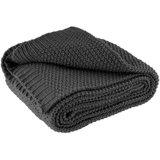 Wometo Strickdecke 140 x 190 cm dunkelgrau