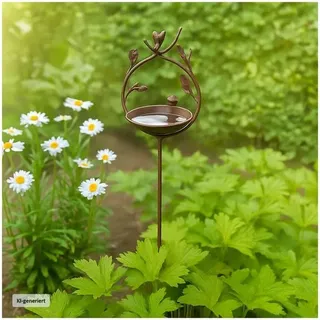 HTI-Living Vogeltränke mit Stab Metall Höhe 123 cm dekorative Gartendeko