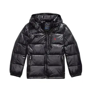 Polo Ralph Lauren für Jungen. 323978459001 Glänzender Mantel schwarz ((XL) 13/14Años= 163/174cm), Lässig, Nachhaltig, Recyceltes Nylon, Kind