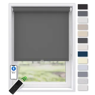 EFIXS Sonnenschutz Rollo, transparent, Breiten: 40-240, Höhe bis 275 cm, Hier 100 x 190 cm (BxH), anthrazit, Blendschutz, Kettenzug, Springrollo, Motor
