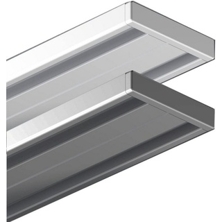 Vorhangschiene Wendeschiene, Aluminium, Garduna, 1 oder 2-läufig, Aluminium silberfarben 300 cm