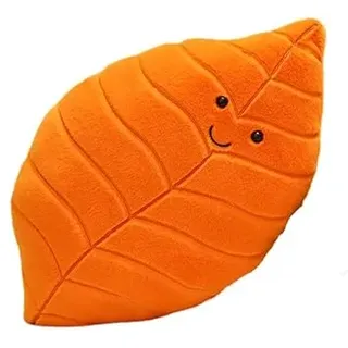ALOEU Plüschkissen mit Blättern, Kawaii, Ahornblatt, Ginkgoblatt, grünes Blatt, Plüschpuppen, gefüllt, weiches Pflanzenkissen für Zuhause, Sofa, Dekoration (F)
