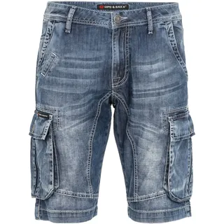 Cipo & Baxx "Bermuda & Short", Herren, Gr. 31, Normalgrößen, blau, 100% Baumwolle, unifarben, Basic, regular fit kurz, Jeans, aus reiner Baumwolle