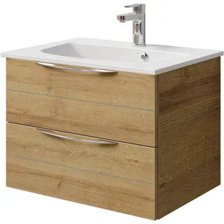Saphir »Serie 6025 Mineralmarmor-Waschtisch mit Unterschrank, 67 cm breit«, Waschplatz mit 2 Schubladen, hängend, verschiedene Ausführungen