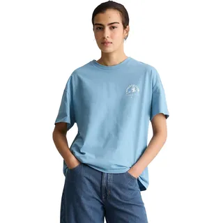 Marc O'Polo Marc OߴPolo DENIM Damen, T-Shirt mit Rundhalsausschnitt regular fit, blau dawn, L - L