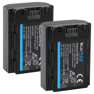 2X Blumax Akku kompatibel mit Sony NP-FZ100 |- 2400mAh NTC-Sensor & V1-Gehäuse -| für Alpha 9 III A9 III A9 / A7C A7 III - IV // A1 6700 FX30 ZV-E1
