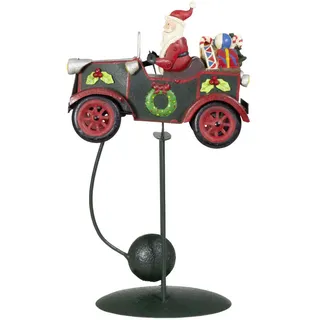 Weihnachtsdeko Metall Tischdeko Balance Pendel Weihnachtsmann Auto 32cm pendelt