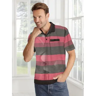 Poloshirt CLASSIC "Poloshirt", Herren, Gr. 56/58, rot (rot, geringelt), 100% Baumwolle, gemustert, gestreift, mehrfarbig, ohne Ausschnitt, Shirts