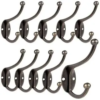 Retro-wandhaken, Vintage-garderobenständer Aus Metall Für Bad, Küche, Schlafzimmer, Flur, 10 Stück, Bronze - Kzq
