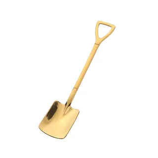YZDKJ Edelstahl Vintage Spaten Löffel Kreative Küche Haushalt Kaffee Shavel Goldbeschichtete Dessert Kuchen Wassermelone Spade Löffel (Color : Gold)