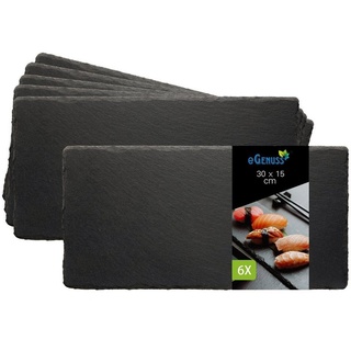 eGenuss Servierplatte Schieferplatten Dessertteller Sushi Geschirr schwarz Teller, Schiefer, (Servierplatten aus Naturstein Schiefer), natürliche raue Oberfläche