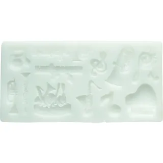 Silikomart | Silikonform für Zuckermasse MUSIC, Form für Tortendekorationen, Thema Prinz, Maße 132 x 130 x 36 mm