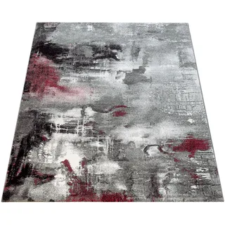 Paco Home Canvas 754 Kurzflorteppich 120 x 170 cm Grau/Rot