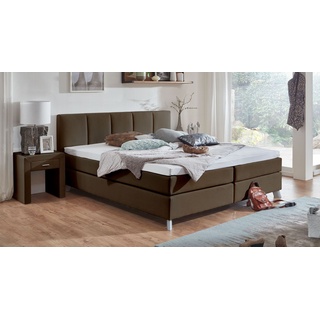 Komplettbett mit Boxspring-System in braun 120x200 cm - Ramea