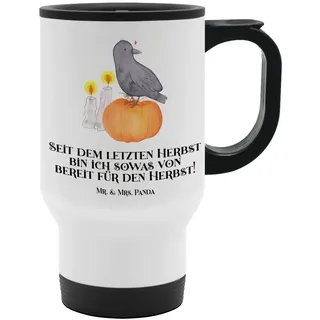 Mr. & Mrs. Panda Thermobecher Herbstvorfreude, Kaffeebecher To Go, Weiß, Go, Thermobecher, Feiertag, Edelstahl, Thermobecher Mit Spruch Edelstahl-Thermobecher Thermobecher Auto weiß