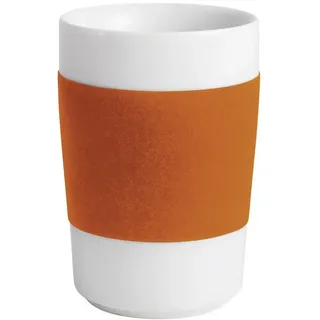 KAHLA Becher touch! henkelloser Becher mit Samt-Banderole, 1-tlg., Porzellan, Made in Germany orange 350 ml | Ø 7.7 cm x 11.3 cm