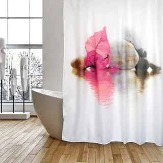 MSV Duschvorhang 180 x 200 cm Borneo Weiß