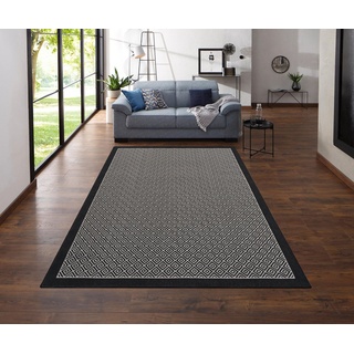 Teppich Aliza, andas, rechteckig, Höhe: 8 mm, mit Bordüre,Rauten-Design, wetterfest & UV-beständig, Outdoor geeignet grau 60 cm x 90 cm x 8 mm