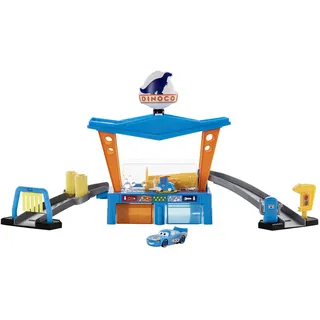 Disney Pixar Cars GTK91 -Dinoco Autowaschanlagen-Spielset mit Farbwechseleffekt, Spielzeug ab 4 Jahren, 19.41 x 57.25 x 30 cm