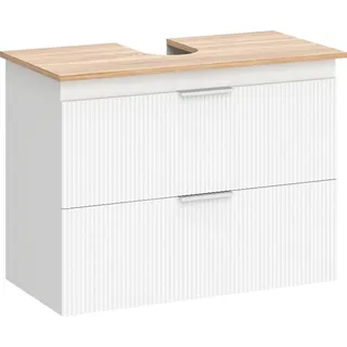 Homcom Waschbeckenunterschrank 2 Schubladen 40 x 60 cm Weiß