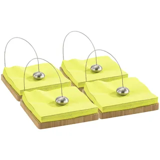 4er-Set Designer-Serviettenhalter aus Bambus