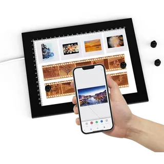 Magnetisch Diascanner Ultradünner Dimmbar LED Leuchtplatte- 21 x 15 Zentimeter-5600K - Hintergrundbeleuchtung zum Umwandeln von 35mm Dia und Negativ in digitales Bild