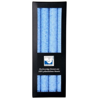 Kerzenfarm Hahn Tafelkerze stabkerze blau 22x250mm 4er Set 100% stearin
