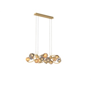 Wofi Led-Hängeleuchte Metz, Gold, Metall, Glas, 150 cm, RoHS, CE, Lampen & Leuchten, Leuchtenserien