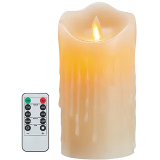 Koelaa LED Kerzen, Batteriebetrieben Kerzen, Flammenlose Kerzen mit Fernbedienung, Elektrische Kerzen, LED Echtwachskerzen Flackernde Flamme, für Party Zimmer Halloween Weihnachtsdekoration--7.5*10cm