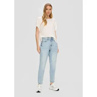 QS 7/8-Hose Ankle-Jeans Mom / Relaxed fit / High rise / Tapered leg Waschung blau 32s.Oliver