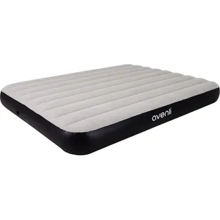 Avenli Luftmatratze Camping Queen-Size 203x152x25 cm, Gästebett 2 Personen, I-Beam, beflockt, grau/schwarz, ohne Pumpe