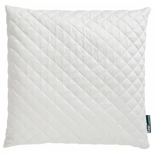 fan Naturhaarkissen Baby Alpaka, Füllung: Wolle, Bezug: Bio-Baumwollbezug, Alpaka-Steppfüllung "Vlies der Götter" weiß 80 cm x 80 cm